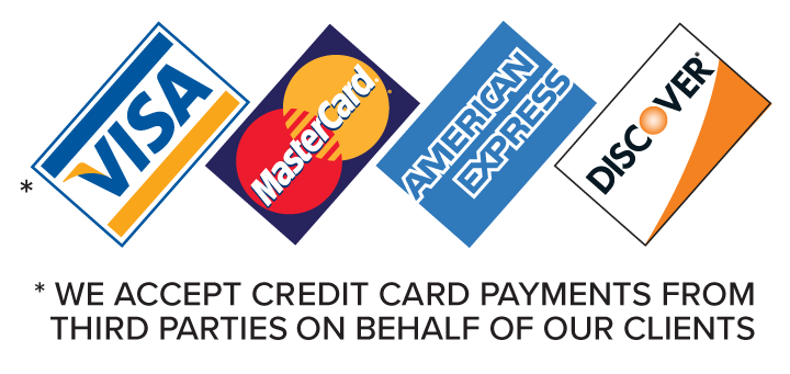 we accept credit cards from third parties on behalf of our clients